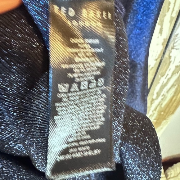 Ted Baker Strapless Midnight Blue Sparkle Dress Size 6 - Picture 14 of 14